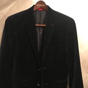 Mens Navy Blue Velvet Sports Coat